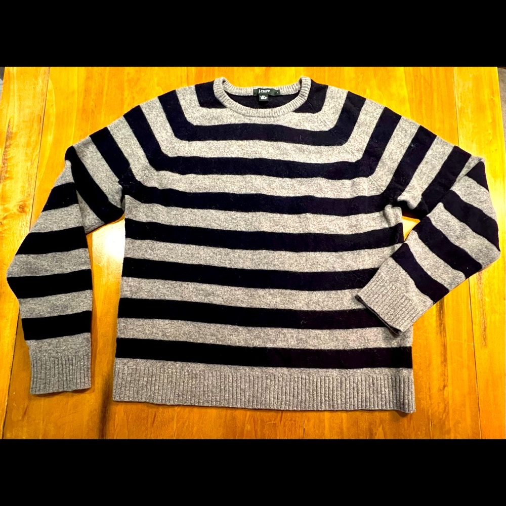 J.Crew Lambs Wool Sweater - Women Color Gray and Blue Size L